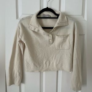 Everlane Cashmere blend polo cropped sweater size M